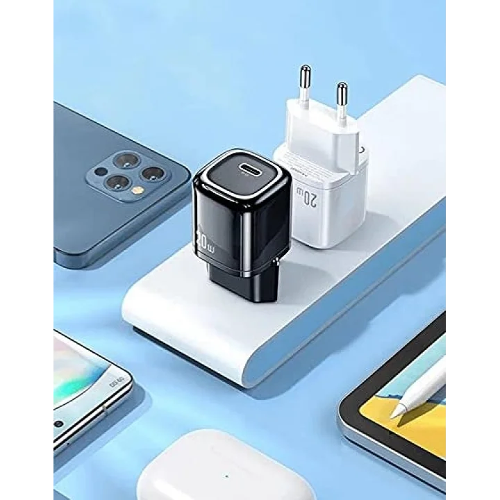 Ch-8291 20W Mini Pd Type-C Girişli Şarj Adaptörü, Siyah