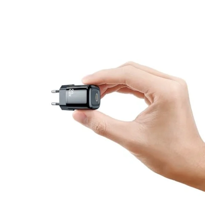 Ch-8291 20W Mini Pd Type-C Girişli Şarj Adaptörü, Siyah