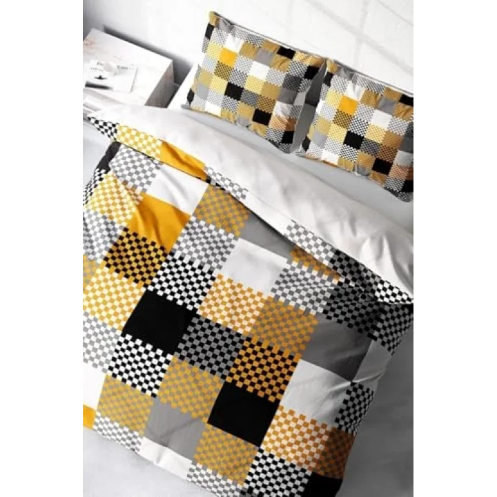 Checkers Gray Modern Çift Kişilik Nevresim Takımı, monohome3817