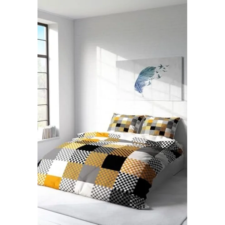 Checkers Gray Modern Çift Kişilik Nevresim Takımı, monohome3817