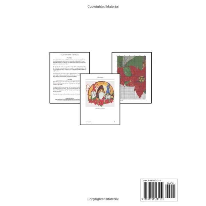 Christmas Counted Cross Stitch Pattern for Advanced Stitchers | 3 Wise Gnomes: Adult Level Full Color Chart Book with Floss List