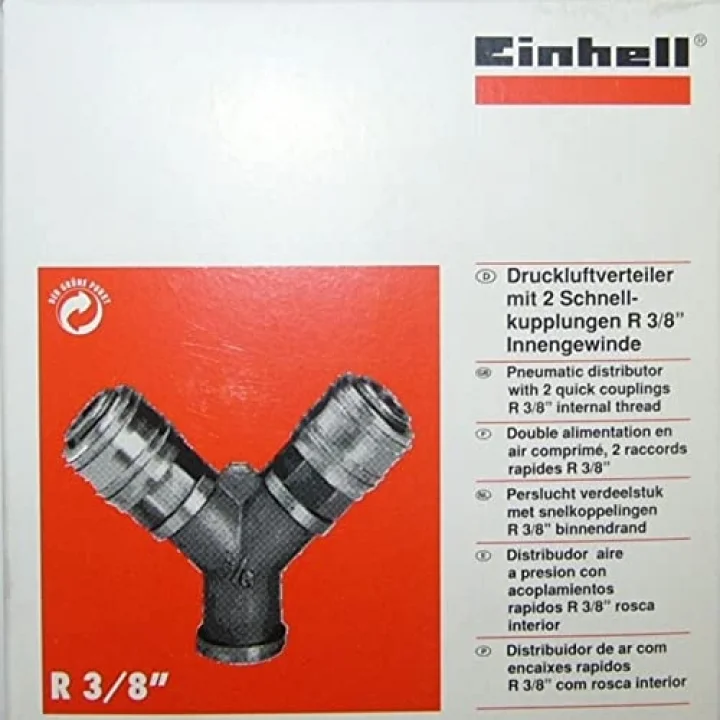 Çift Girişli Basınçlı Hava Çıkış Borusu C. R3/8 (Kompresör Aksesuarı, 2li hava dağıtıcı, 2x hızlı bağlantı, pirinçten) - 4139680