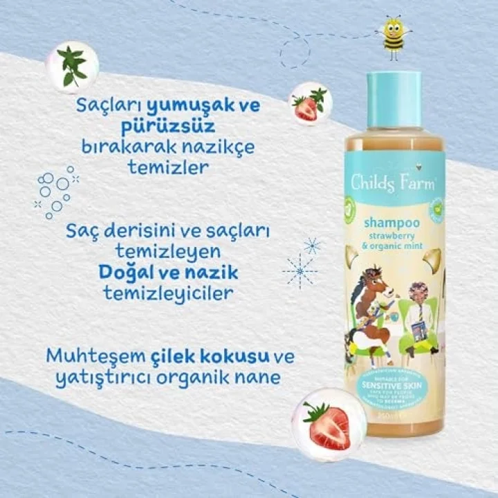 Çilek ve Organik Nane Özlü Şampuan 250ml