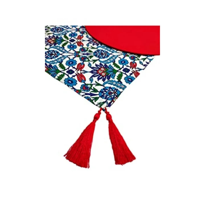 Çini Desenli Runner 6lı Kırmızı Supla Set V00020886