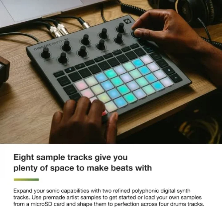 Circuit Rhythm Groovebox Synthesizer: Beats Yapmak ve Performans Sergilemek İçin 8 Örnek Parçaya Sahip Sampler ve Groovebox