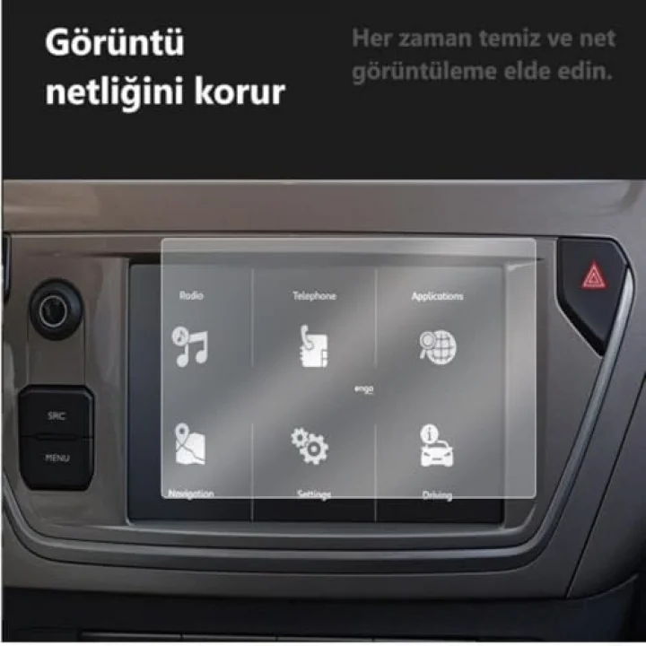 Citroen C-Elysee 7 İnç İle Uyumlu Mat Ekran Koruyucu Multimedya