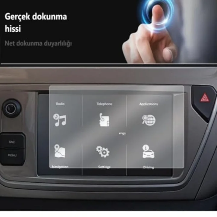 Citroen C-Elysee 7 İnç İle Uyumlu Mat Ekran Koruyucu Multimedya