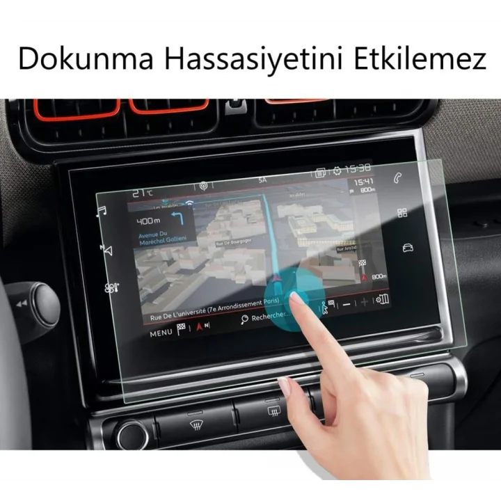 Citroen C3 7 İnç İle Uyumlu Ekran Koruyucu Multimedya Navigasyon