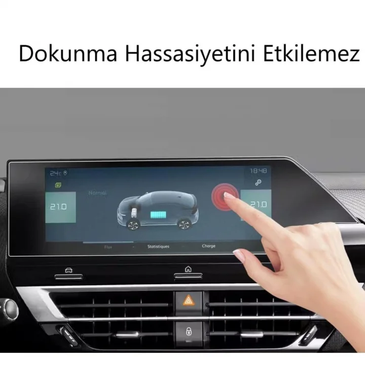Citroen E-C4 10 İnç İle Uyumlu Ekran Koruyucu Multimedya Navigasyon