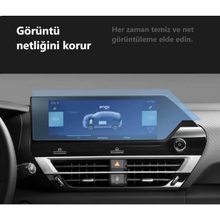 Citroen E-C4 X 10 İnç İle Uyumlu Multimedya Ekran Koruyucu Şeffaf 2024