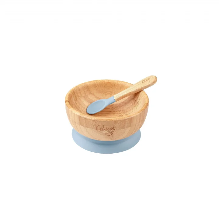 Citron Vakum Tabanlı Organik Bambu Kase Seti - Blue 1073605