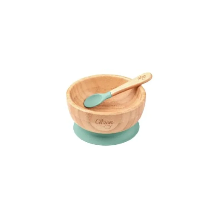 Citron Vakum Tabanlı Organik Bambu Kase Seti - Green 1073599