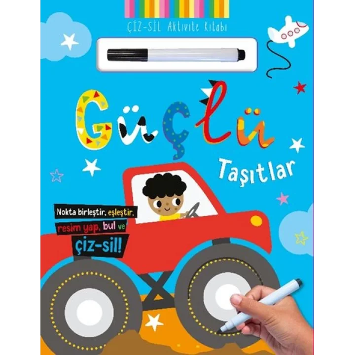 Çiz – Sil Aktivite Kitabı Güçlü Taşıtlar