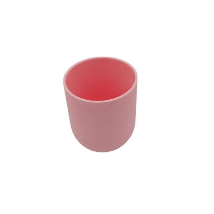 CKM silikon 2li Silikon Bebek Alıştırma Bardağı Ve Kaşığı Pembe