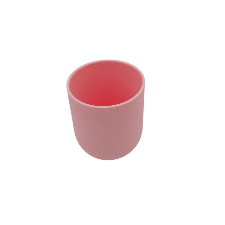 CKM silikon 2li Silikon Bebek Alıştırma Bardağı Ve Kaşığı Pembe