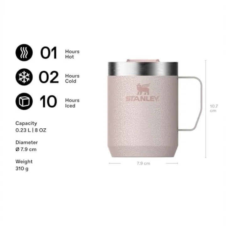 Classic Legendary Termos Bardak 0.23 Litre - Hammertone Rose Quartz | Paslanmaz Çelik