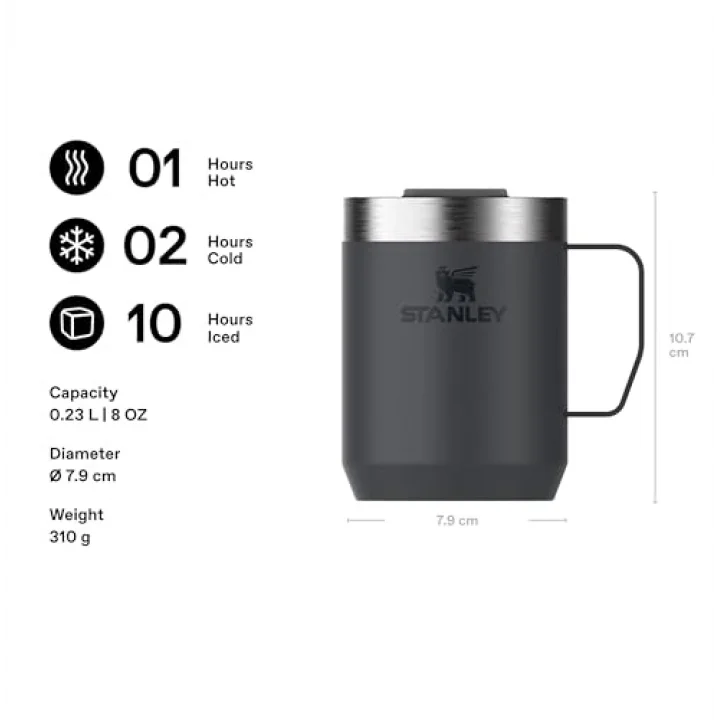 Classic Legendary Termos Bardak 0.23 Litre - Siyah 2.0 | Paslanmaz Çelik