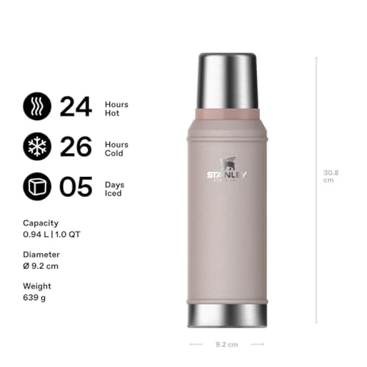 Classic Legendary Vakumlu Termos 0.94 Litre - Hammertone Rose Quartz | Paslanmaz Çelik