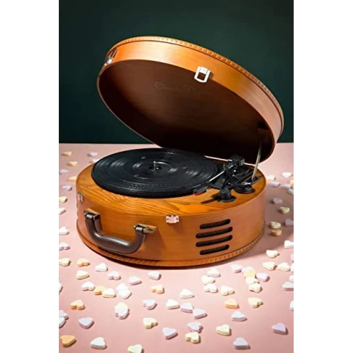 Classic Phono TT 34, Hoparlörlü Ahşap Pikap, Ahşap