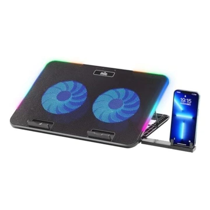 Classone Serisi M2 R-TYPE RGB Işıklı, 2 Büyük Fan, Telefon Standı,2 USB Notebook Soğutucu Stand