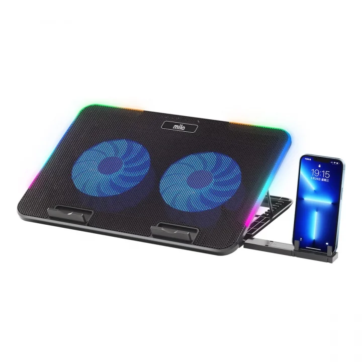 Classone Serisi M2 R-TYPE RGB Işıklı, 2 Büyük Fan, Telefon Standı,2 USB Notebook Soğutucu Stand
