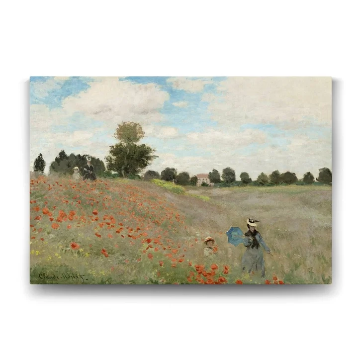 Claude Monet - Poppy Field Tablosu - 90x60cm