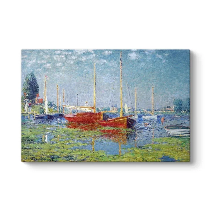 Claude Monet - Red Boats at Argenteuil Tablosu 45 x 30