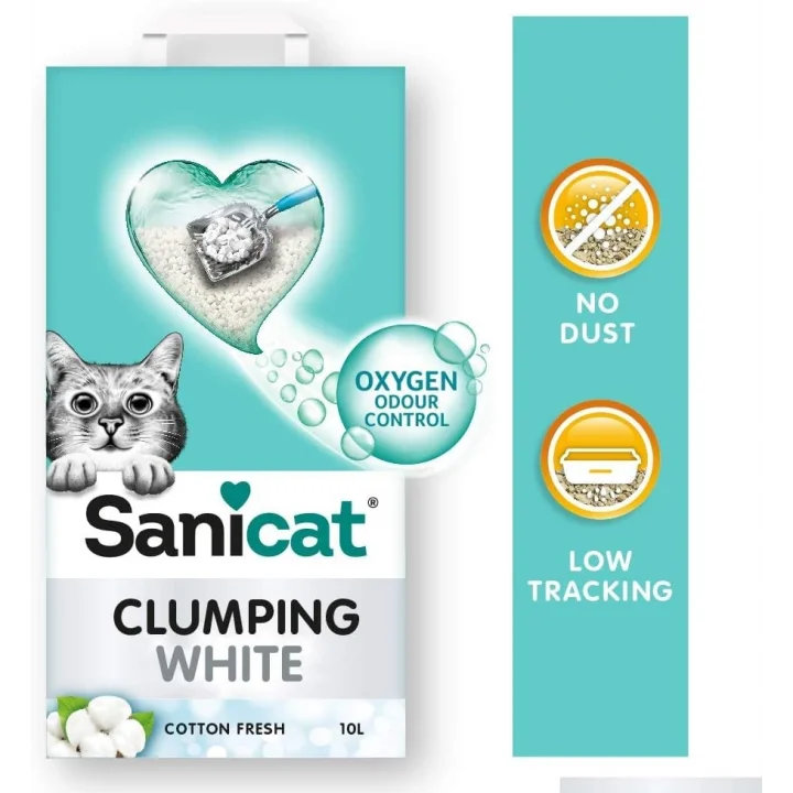 Clumping White Topaklanan Kedi Kumu (Koton Ferahlığı) 10L