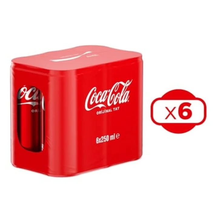 Coca Cola Kutu İçecek, 250 ml, 36 Adet (6lı x 6 Paket)