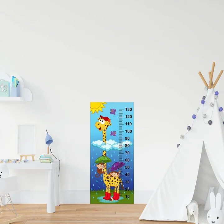 Çocuk Odası Bebek Odası Boy Ölçer Boy Cetveli Sticker Zürafa