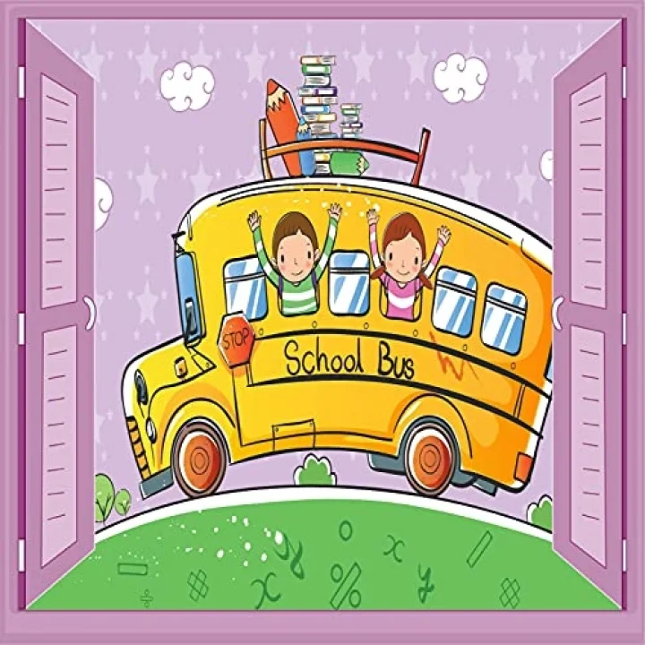 Çocuk Odası Bebek Odası Pencere Poster Duvar Kağıdı Otobüs
