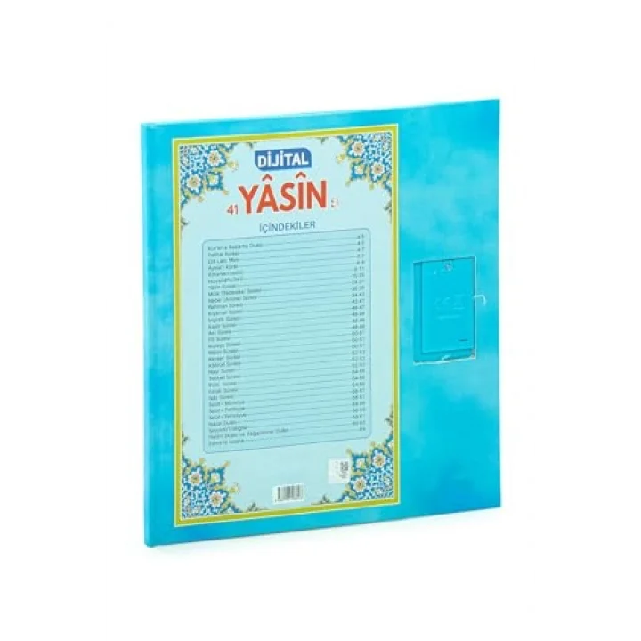 Çocuklar İçin Sure Dua Öğreten Cihaz Sesli Yasini Şerif Kitabı (Mavi)