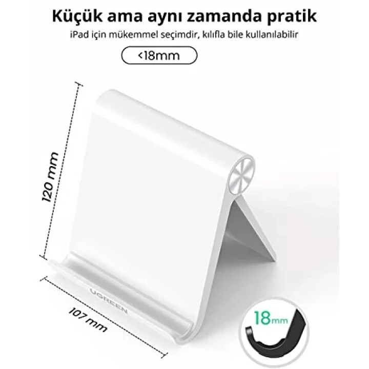 Çok Açılı Masaüstü Tablet Standı, Beyaz