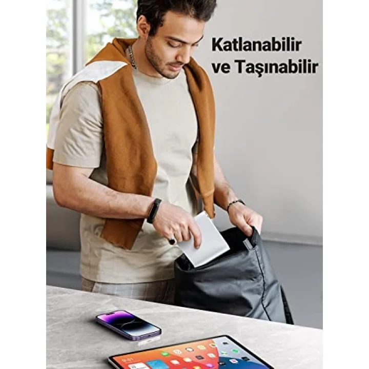 Çok Açılı Masaüstü Tablet Standı, Beyaz