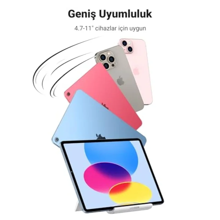 Çok Açılı Masaüstü Tablet Standı, Beyaz