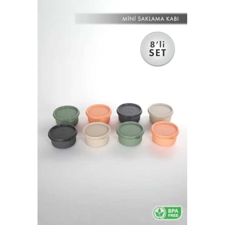 Çok Amaçlı 8li Mini Saklama Kapları 0.28 Lt.x 8 Adet