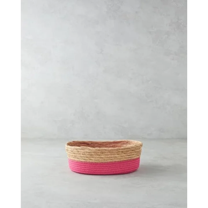 Colorful Lines Kağıt İp Sepet Pembe