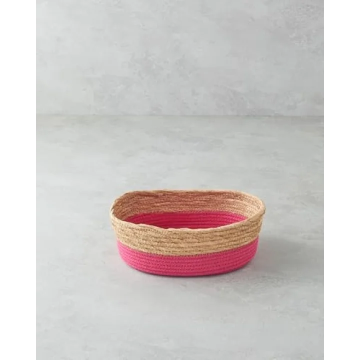 Colorful Lines Kağıt İp Sepet Pembe