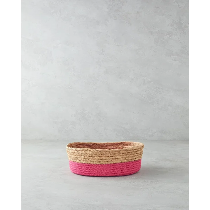 Colorful Lines Kağıt İp Sepet Pembe