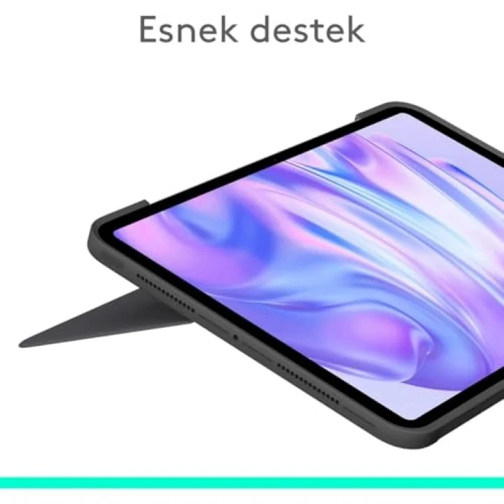 Combo Touch 11 inç iPad Pro M4 ile Uyumlu Türkçe Klavyeli Tablet Kılıfı - Gri