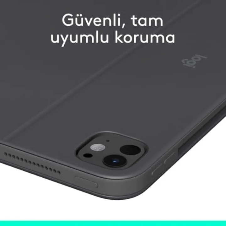 Combo Touch 11 inç iPad Pro M4 ile Uyumlu Türkçe Klavyeli Tablet Kılıfı - Gri