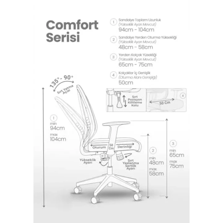 Comfort Black Personal Ofis Çalışma Koltuğu
