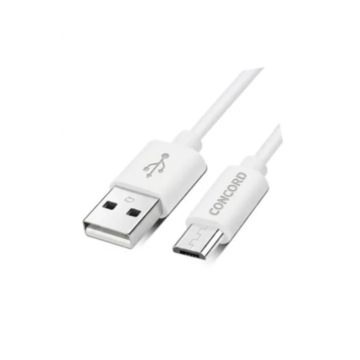 Concord C-321 2.1A 100cm Micro USB Data ve Şarj Kablosu - Beyaz