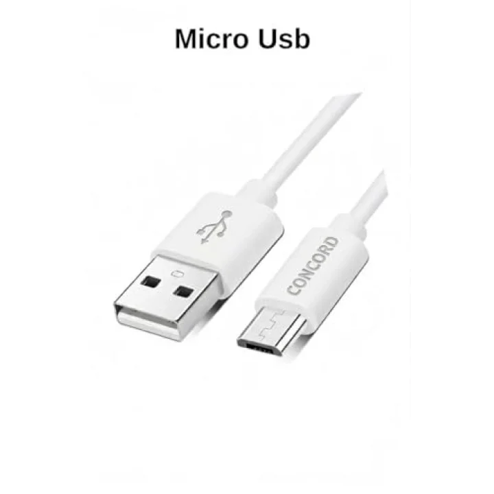 Concord C-321 2.1A 100cm Micro USB Data ve Şarj Kablosu - Beyaz