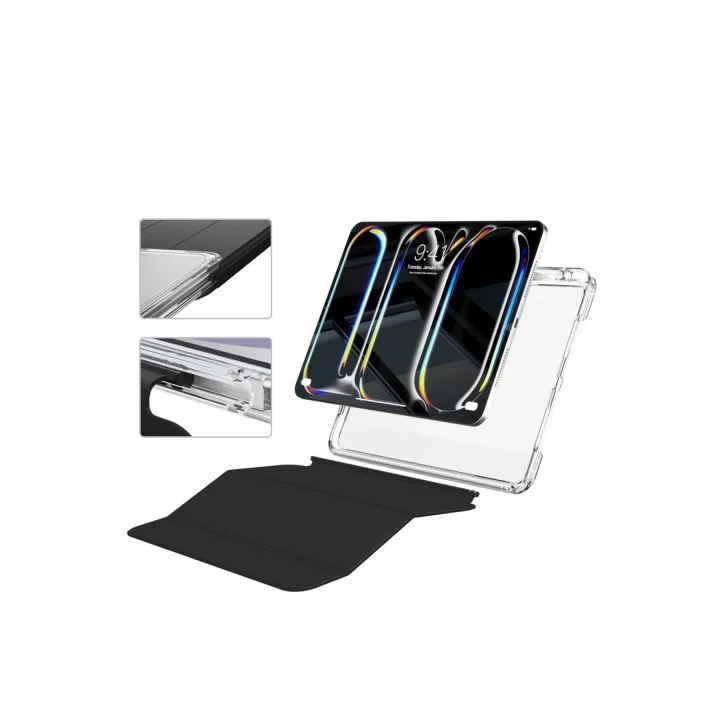 CONSTRAIN Apple iPad Pro 11 2024 Kılıf Magnetik Ayrılabilen Airbagli Zore Sliding Tablet Kılıfı, Siyah