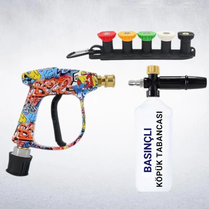 Coofbe Karcher K Serisi İle Uyumlu 5 Nozzle Set Basınçlı Araç Yıkama Tabancası Seti Basınçlı Yıkama Makinesi Bear