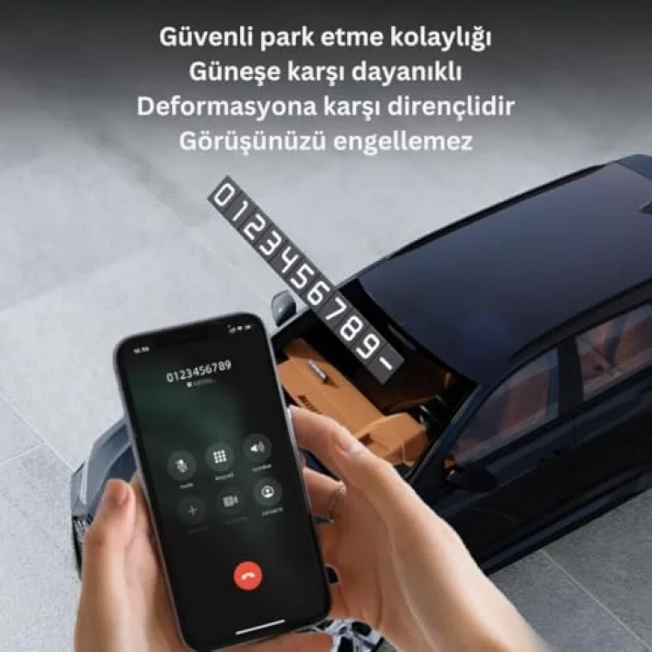 Coofbe Premıum Deri Alaşım Gizlenebilir Araç Park Telefon Numaratörü Geçici Park Telefon Numaratörü