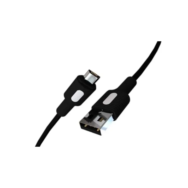 Coral Micro USB Hızlı Şarj Kablosu (Siyah + Beyaz/Siyah Uç) (120 CM)