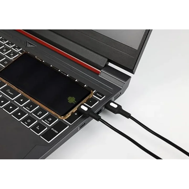 Coral Micro USB Hızlı Şarj Kablosu (Siyah + Beyaz/Siyah Uç) (120 CM)