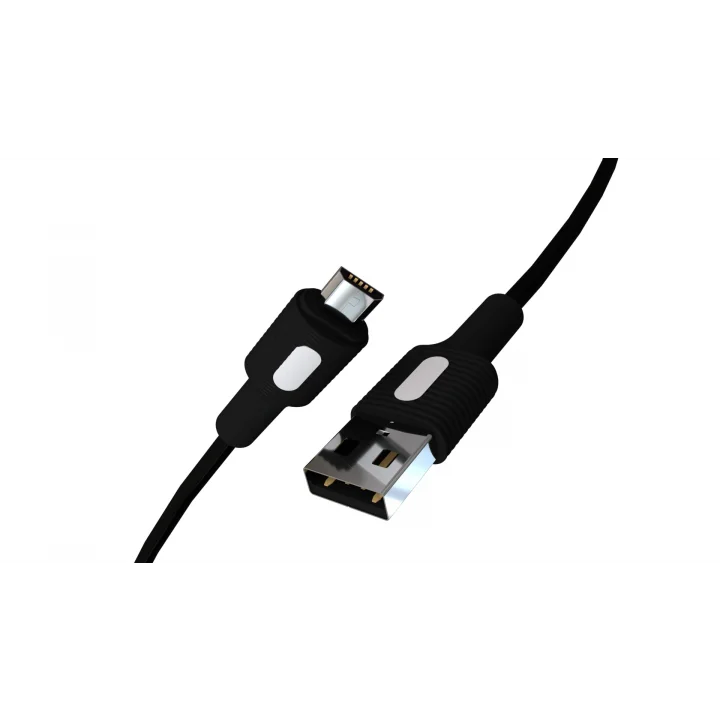 Coral Micro USB Hızlı Şarj Kablosu (Siyah + Beyaz/Siyah Uç) (150 CM)